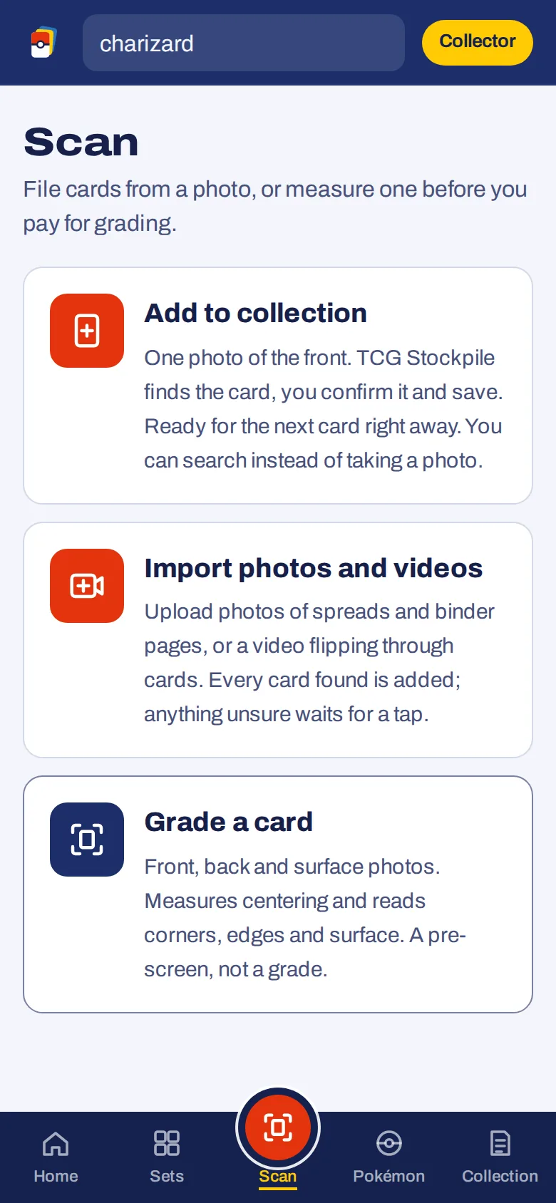 Scan screen